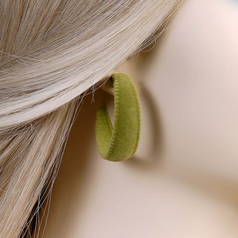 ✨ Velvet Beauty Hoops – Olive Green ✨